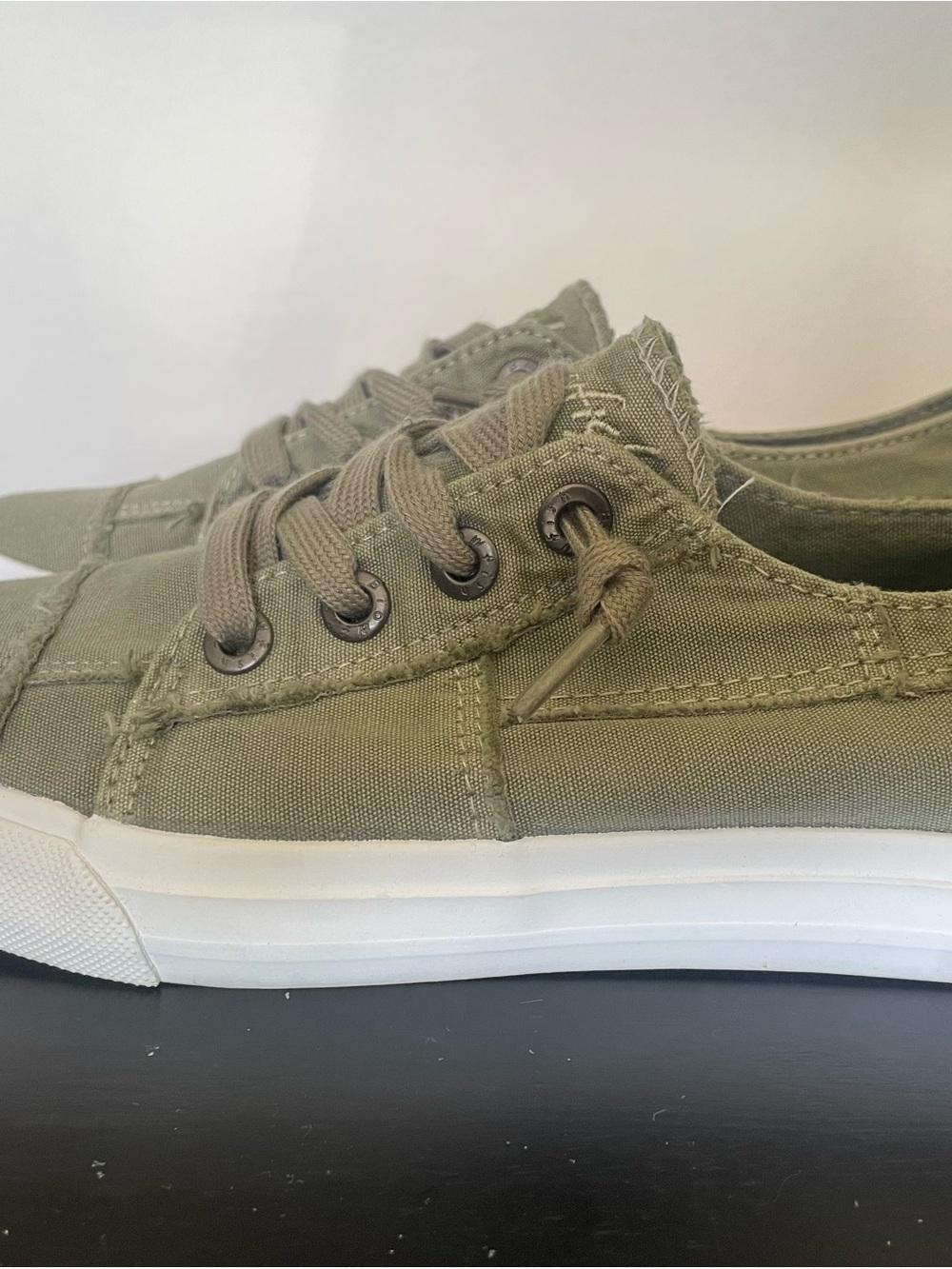 Blowfish Malibu Olive Canvas Lace-Up Sneakers - Picture 3 of 6